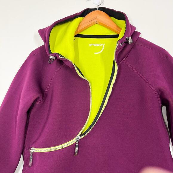 Freddy Italian Breathable Water Resistant Hoodie M Purple Curved Zip‎ Surfing - Picture 5 of 15